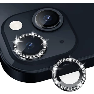 Apple iPhone 11/12/12 Mini Taşlı Siyah Kamera Koruyucu