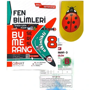 Günay Yayınları Bumerang 8.Sınıf Fen Bilimleri-Yeni-Aydın Yayınları Deneme+Kitap Ayracı )