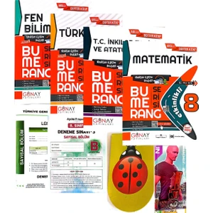 Günay Yayınları Bumerang 8.Sınıf 4'lü Set-Yeni-(Aydın+Muba Deneme+Ayraç+Anahtarlık )