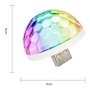 Müziğe ve Sese Duyarlı Micro USB Girişli Araç Içi Mini Disko Topu Parti Android
