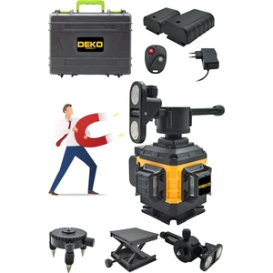 Çift Akülü Kumandalı Mıknatıslı Otomatik Hizalama 360° Yatay Dikey Çapraz Lazer Çizgi Çantalı Set