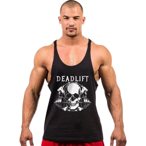 Dead Lift Skull Fitness Gym Tank Top Sporcu Atleti Siyah