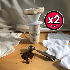 Cool and Shark Yıkanabilir Bez Kahve Filtresi 2 Adet V60 Doğal Beyaz