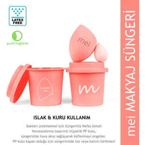 Coffee Cup Hijyenik Makyaj Süngeri Flamingo Pink 1 Pro + 1 Mini