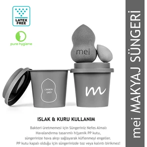 Coffee Cup Hijyenik Makyaj Süngeri Carbon Grey 1 Pro + 1 Mini