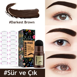 Yeniden Kullanılabilir Şablonlu Suya Dayanıklı Kaş Şekillendirici ve Saç Dolgunlaştırıcı Set Dark