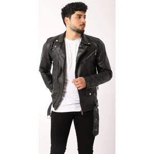 Stil Kombin Kuzey Beli Kemerli Suni Deri Ceket Bl 1261