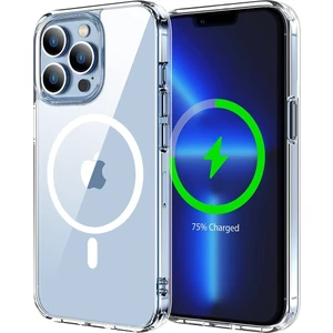 M.TK Moveteck Iphone 14 Pro Max Uyumlu Kılıf Kamera Çıkıntılı Şeffaf Clear Magsafe Halkalı Magnetik Airdrop Airbag Manyetik Kapak Wirelles Şarj