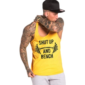 Shut Up And Bench Fitness Gym Tank Top Sporcu Atleti Sarı