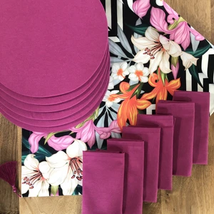 Desenizmir Amerikan Servis Zambak Desen Takım 6 Supla, 6 Kumaş Peçete ve Runner Örtü Kombin3