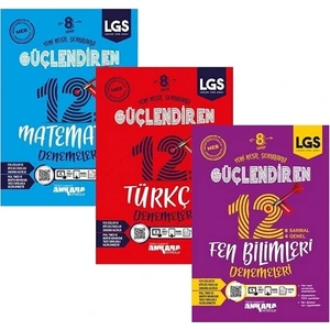 Ankara Yayıncılık 8.Sınıf  Türkçe - Matematik - Fen Bilgisi   Güçlendiren Denemeleri Seti