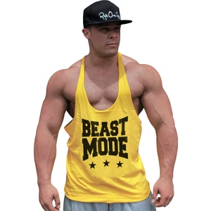 Beast Mode Fitness Gym Tank Top Sporcu Atleti Sarı