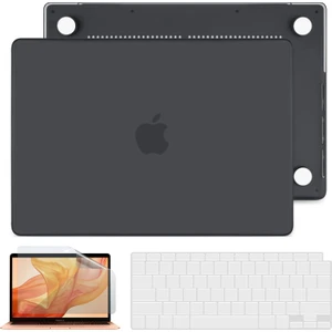 Novstrap Apple MacBook Air 13 Inç 2021 M1 Çip A2337 Uyumlu Mat Frosted Kılıf + Klavye Kılıfı + Film