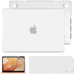 Novstrap Apple MacBook Air 13 Inç 2021 M1 Çip A2337 Uyumlu Mat Frosted Kılıf + Klavye Kılıfı + Film