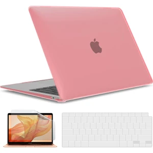 Apple MacBook Air 13 Inch M1 Çip A2337 Uyumlu Alt Üst Kılıf + Klavye Kılıfı + Ekran Koruyucu Film