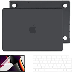 Novstrap Apple MacBook Pro 2021 M1 14.2 Inc A2442 Uyumlu Mat Alt Üst Kılıf + Klavye Kılıfı + Film