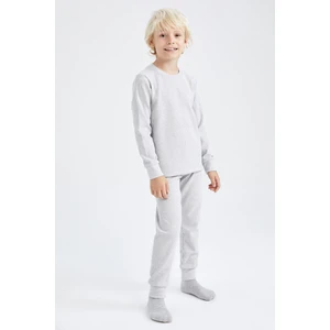 Erkek Çocuk Geri Dönüşümlü Waffle Uzun Kollu Pijama Takım Y9190A622WN