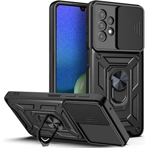 Samsung Galaxy A13 Kılıf Kamera Korumalı Sürgülü Yüzüklü Armor Military Tank