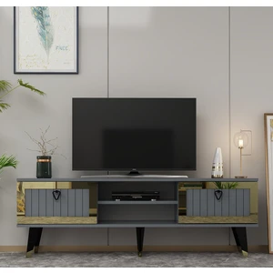 Cantek Dizayn Lidya Tv Stand Antrasit-Altın