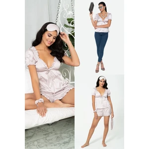 for you in&out 5'li İçeride&Dışarıda Fırfırlı Gri Pijama Takım S27242
