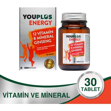 Youplus Energy Vitamin ve Mineral Kompleksi 30 Tablet - Abdi