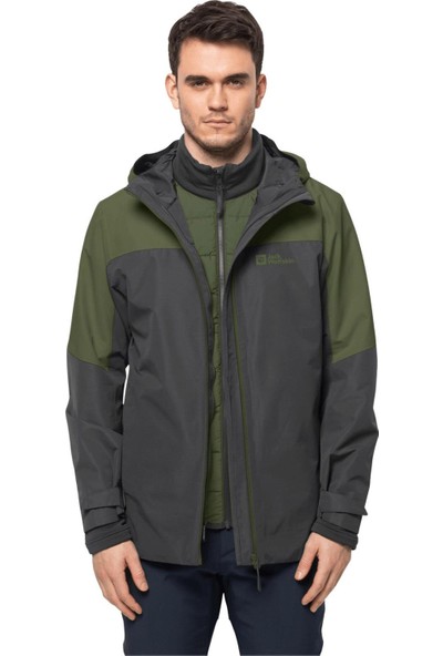 Jack Wolfskin Glaabach 3IN1 Erkek Su Geçirmez Outdoor Mont 1115291-4129