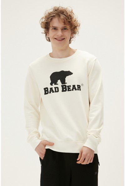 Bad Bear Logo Crewneck Marshmalllow
