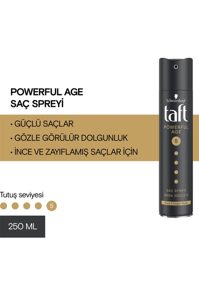 Taft Powerful Age ( Ince ve Zayıflamış Saçlar Için ) Sprey 250 ml