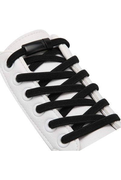 Ebulduk Mıknatıslı Ayakkabı Bağcığı - Siyah Elastik Bağcık 100 cm