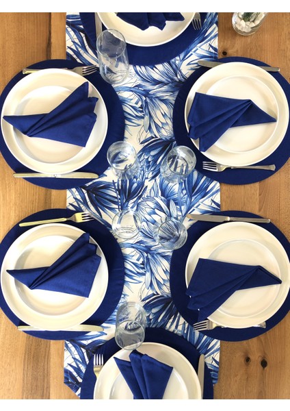 Amerikan Servis Egzotik Desen Takım 6 Supla, 6 Kumaş Peçete ve Runner Örtü C modelleri