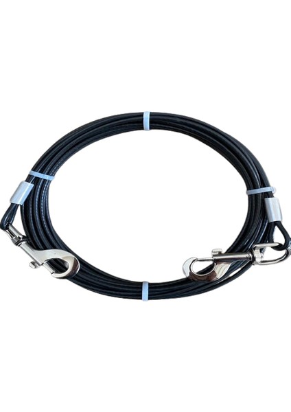 Köpek Bahçe Bağlama Halatı Siyah 6 mm 5 Metre