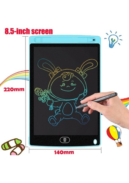 8"5 Çocuk ve Yetişkinler Için LCD Yazı ve Resim Çizim Tablet ve Kalemi