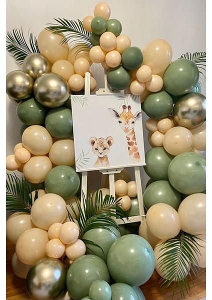 Safari Temalı 100 Adet Balon ve 5 M Balon Zinciri