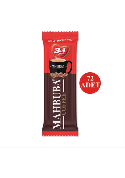 Coffee 3ü1 Arada 72x9gr Mini Küçük Boy İkramlık Otobüs Hazır Kahve Kutu