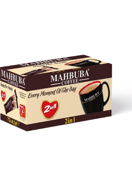 Coffee 2si1 Arada Şekersiz 72x4,5gr Mini Küçük Boy İkramlık Otobüs Hazır Kahve Kutu
