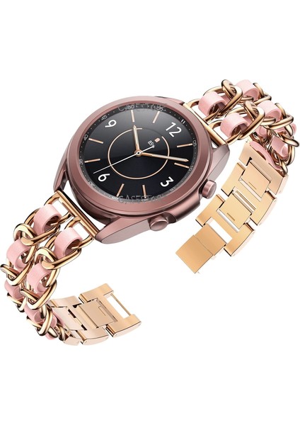 Huawei Watch Gt3 42MM Uyumlu (20MM Pim) Kordon Kayış Metal Hasır Baklalı Örgü Renkli Klipsi Rainbow Halkalı Lüx Paslanmaz Çelik