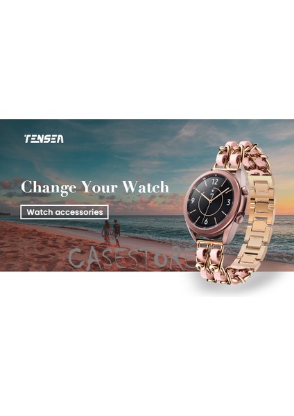 Huawei Watch Gt3 42MM Uyumlu (20MM Pim) Kordon Kayış Metal Hasır Baklalı Örgü Renkli Klipsi Rainbow Halkalı Lüx Paslanmaz Çelik fiyatları