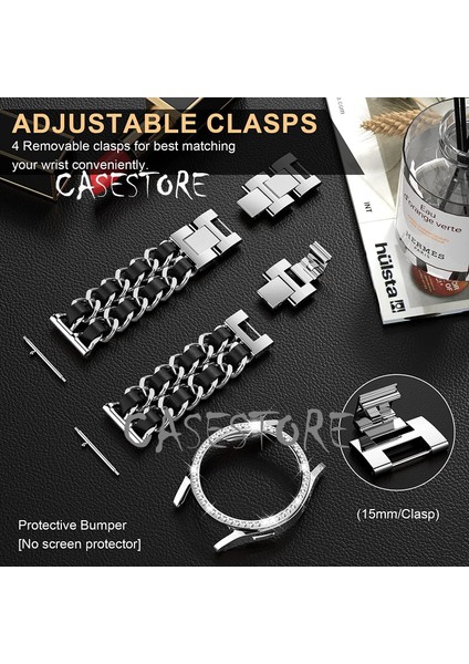 Huawei Watch Gt3 42MM Uyumlu (20MM Pim) Kordon Kayış Metal Hasır Baklalı Örgü Renkli Klipsi Rainbow Halkalı Lüx Paslanmaz Çelik indirimleri