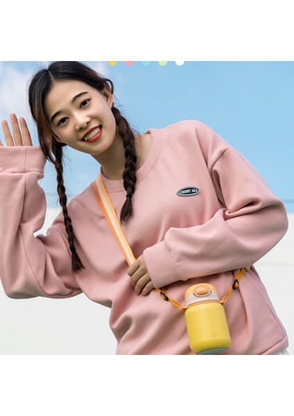 316 Paslanmaz Çelik Termos Kupası, Moda ve Taşınabilir Termos Kupası Erkek ve Kızlar Için, Samanlı Öğrenci Kupası (Yurt Dışından) modelleri