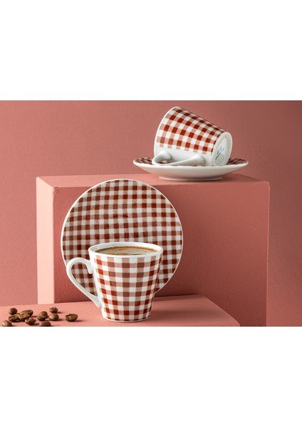 Gules Porselen 2'li Kahve Fincan Takımı 80 ml Bordo