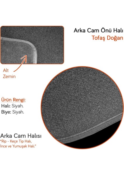 Arka Cam Halı Tofaş Doğan-Şahin