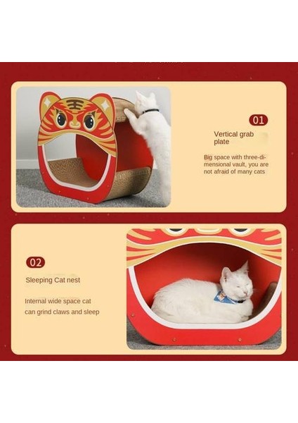 Oluklu Karton Kaplan Şeklindeki Kedi Çizme Tahtası (Yurt Dışından)