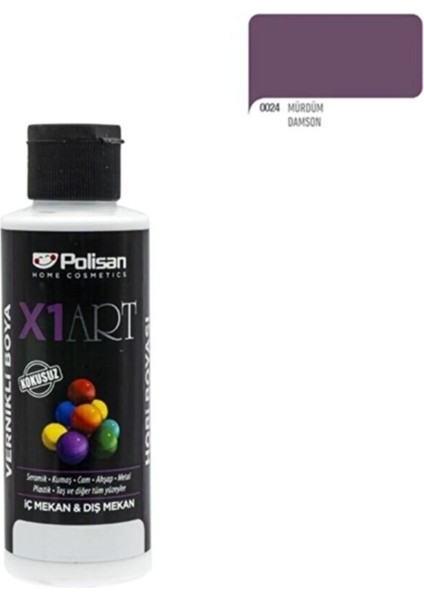 X1 Art Multisurface Akrilik Hobi Boyası Her Yüzeye Uygun 120 ml Murdum