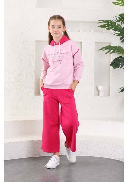 Beauty Slaş Kız Çocuk Ikiiplik Kapşonlu Eşofman MNK0395