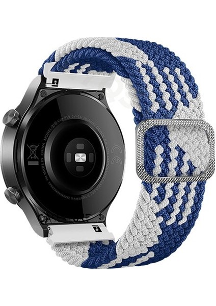 Huawei Watch Gt3 42MM Uyumlu (20MM Pim) Kordon Kayış Örgü Hasır Loop Tokalı Rainbow Renkli Örgülü Karışık Renk