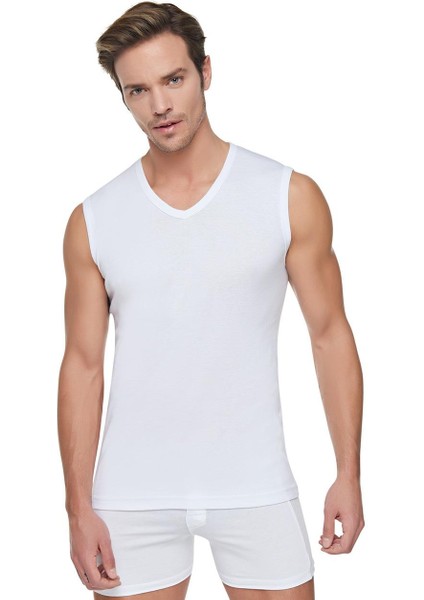 12'li Paket Erkek Penye Bisiklet Yaka Fanila