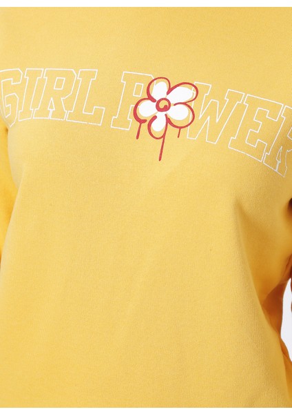 Baskılı Hardal Kadın Sweatshirt 22K0573K1 indirimleri
