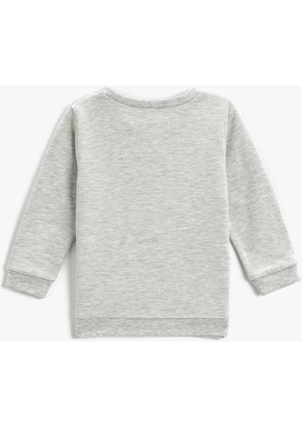 Baskılı Bebek Gri Sweatshirt 3WMB10056TK