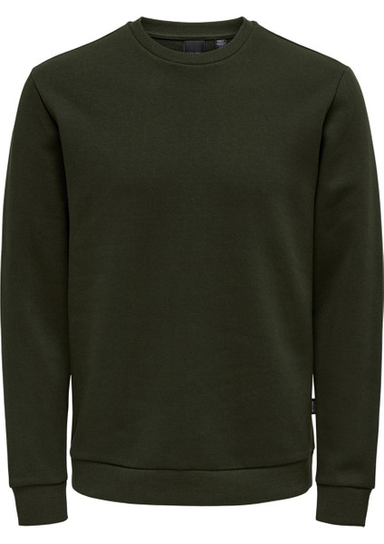 Bisiklet Yaka Koyu Gri Erkek Sweatshirt 22018683_ONSCERES Crew Neck Noos