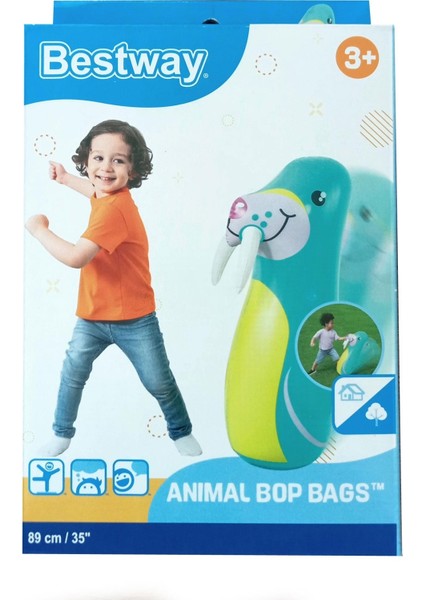 Bop Bags Deniz Aslanı Desenli Hacıyatmaz 89 cm Sulu Hacı Yatmaz